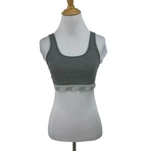 Nike High Sport Fitness Bra Womens M Medium Gray Moisture Wick Fitted Stretch